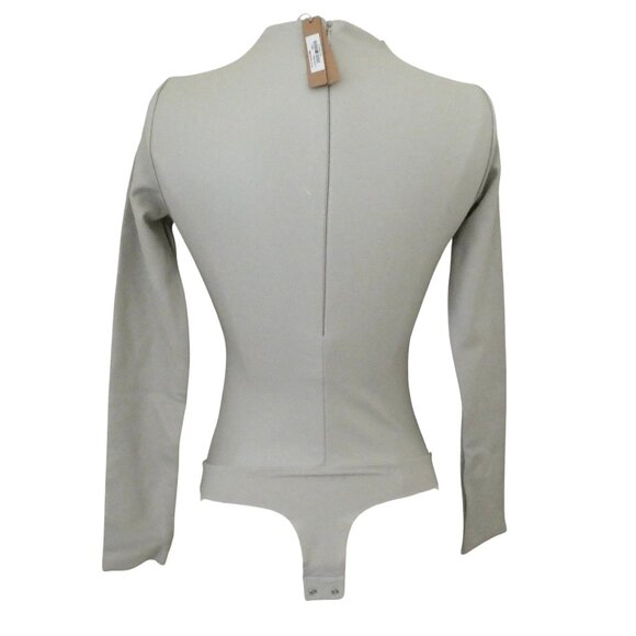 SKIMS Faux Leather mock neck bodysuit NWT sz S Shell - Picture 7 of 10